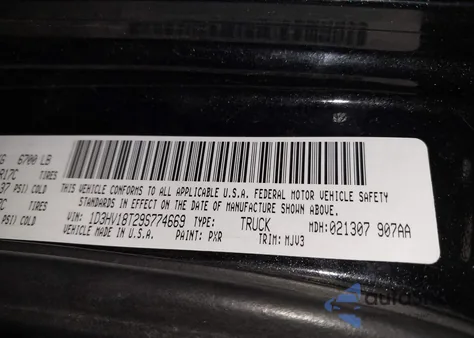 2009 Dodge Ram 1500 Slt/Sport/Trx из США, поврежденный, VIN 1D3HV18T29S774669